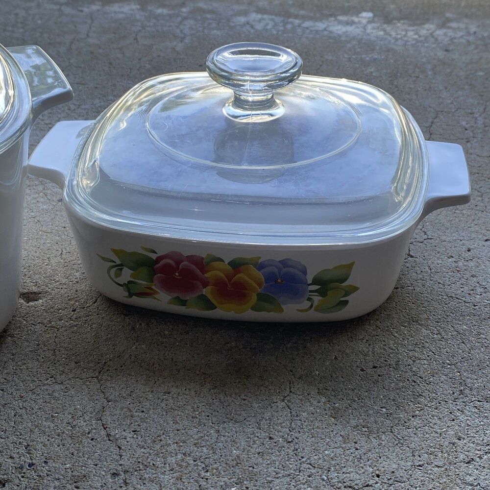 Corning Ware Summer Blush Lot 2 A-3-B 3Qt A-1-B 1Qt Casserole Pyrex Lids - Picture 3 of 9